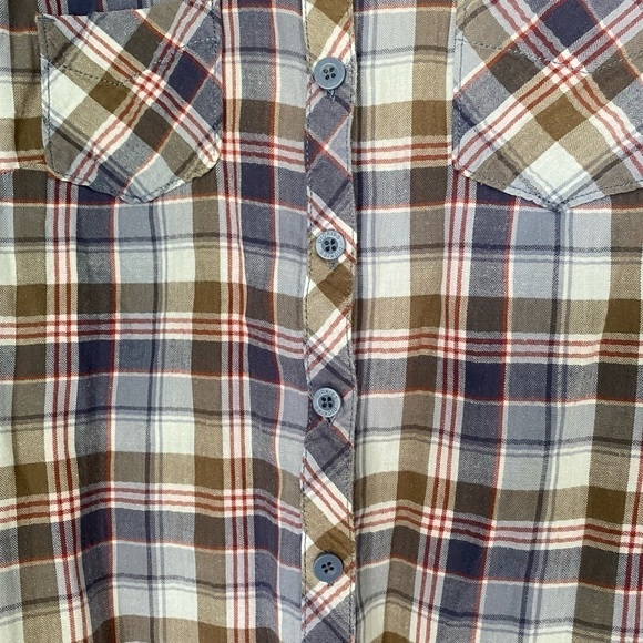 DICKIES Short Sleeve Flannel Button Up Shirt Womens Size Small - Picture 3 of 7